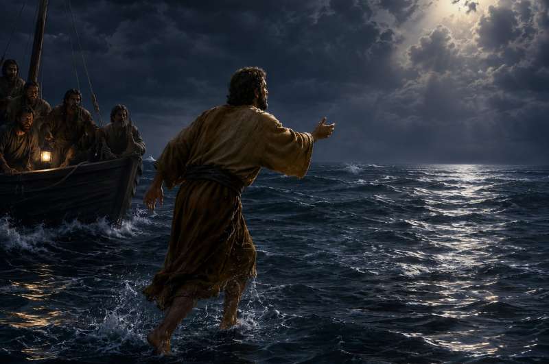 Lopen over het water.